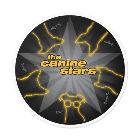 Canine Stars (By Sky Dogs Art) Round Vinyl Stickers